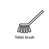 Toilet brush simple line icon. Washing brush thin linear signs. Bathroom cleaning simple concept for websites, infographic, mobile applications.