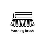 Cleaning brush simple line icon. Washing brush thin linear signs. Toilet cleaning simple concept for websites, infographic, mobile applications.