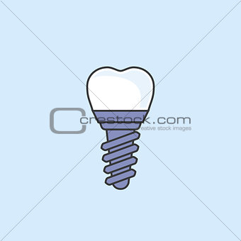 Dental implant - teeth prosthetics simple icon