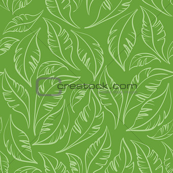 Seamless Pattern, Green Leaves