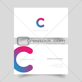 Business card template vector simple