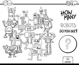 counting robots coloring page activity