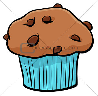 muffin with chocolate cartoon object