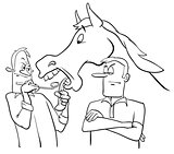 looking a gift horse in the mouth cartoon