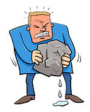 saying squeezing water from stone humor cartoon
