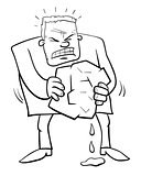 squeezing water from stone humor cartoon