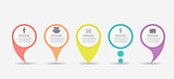 Set of Circle Pointers Infographic Business Element. Vector Illustration
