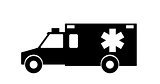 Emergency Ambulance with Siren Flat Design. Vector Illustration.