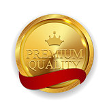 Premium Quality Golden Medal Icon Seal  Sign Isolated on White B