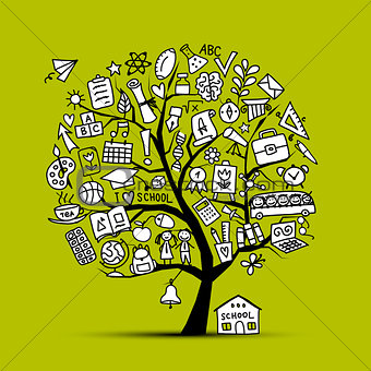 Back to school, art tree for your design