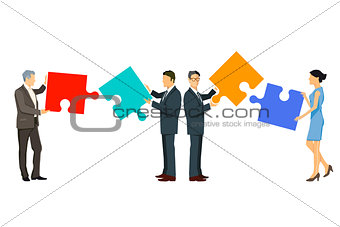 Team puzzle connection, illustration