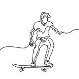 Boy riding a skateboard