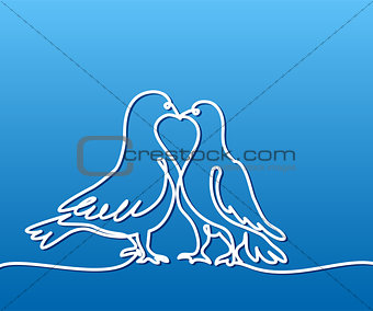 Two doves logo. White on blue gradient background