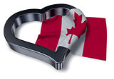 flag of canada and heart symbol - 3d rendering