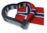 flag of norway and heart symbol - 3d rendering