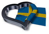 flag of sweden and heart symbol - 3d rendering