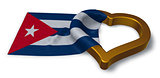flag of cuba and heart symbol - 3d rendering
