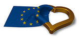 flag of the european union and heart symbol - 3d rendering