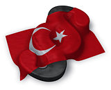 paragraph symbol and turkey flag - 3d rendering