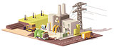 Vector low poly landfill gas collection plant
