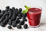 healthy drink. smoothie with blackberry