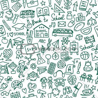 Back to school, seamless pattern for your design