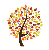 Autumn tree icon vector illustration