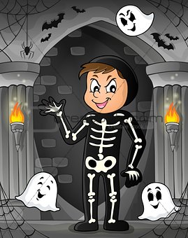 Boy in Halloween costume theme image 1