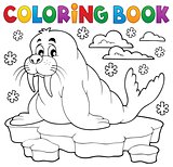 Coloring book walrus theme 1