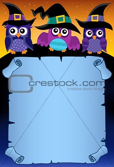 Halloween parchment with owls theme 3