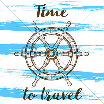 Travel background with handwheel