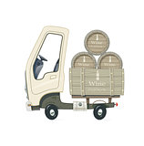 Small Truck for delivery wine barrel