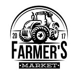 Monochrome vector illustration of a farmer market