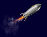 Rocket that fly fast. 3d rendering