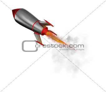 Rocket that fly fast. 3d rendering