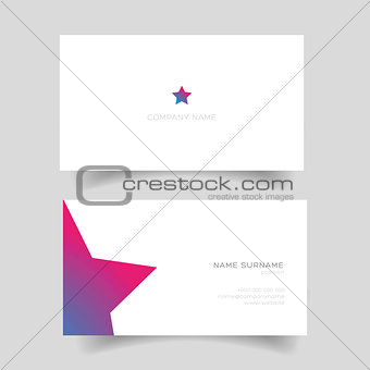 Business card with star shape