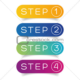 One Two Three Four steps progress