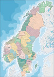 Map of Norway and Sweden
