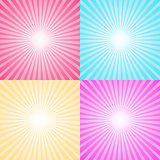 Set of four colorful ray backgrounds.