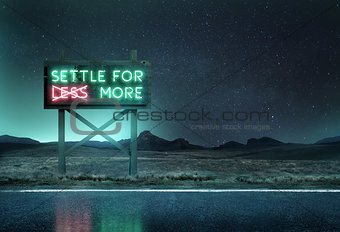 Old Neon Sign at Night