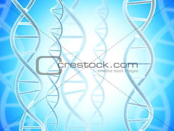 DNA structure on abstract blue background