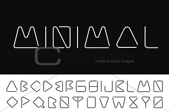 Thin minimalistic font. Creative english alphabet.