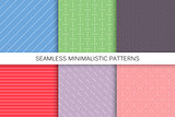 Collection of simple seamless geometric patterns - colorful backgrounds.