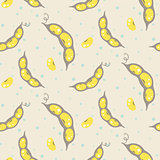 Kidney beans beige seamless vector pattern.