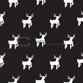 Deer black and white kid silhouette pattern.