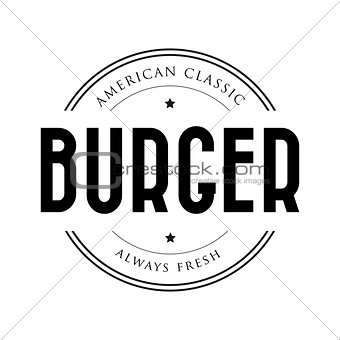 American Classic Burger vintage stamp