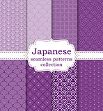 10 different Japanese asian seamless patterns