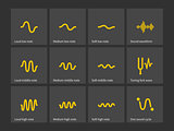 Sound note wave types icons.