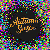 Autumn Season lettering. Hand drawn composition. Sketch, design elements for cards, prints, banners, posters and more.