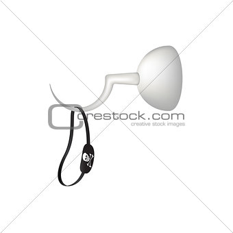 Pirate hook and black eye patch with skull symbol
